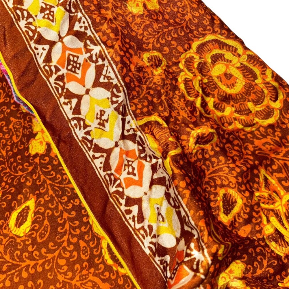 Poupette St. Barth Island indonesian Batik brown orange halter dress cov… - Picture 4 of 8